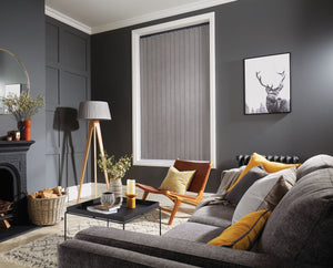 Soothing Grey Livingroom Vertical Blind