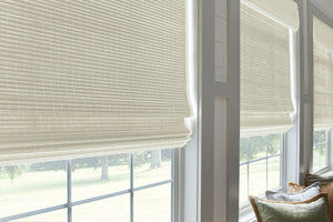 Cream Color Woven Wood Shades