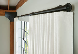 Closeup view Lined Bedroom Drapes