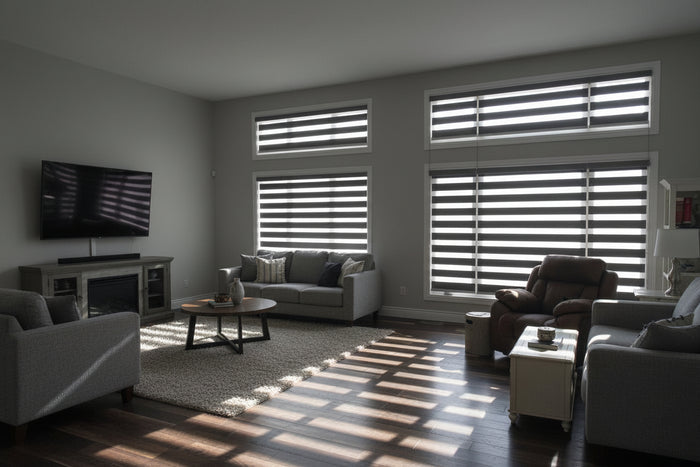 Have a transom window? No problem, we have you covered with custom size zebra shades
