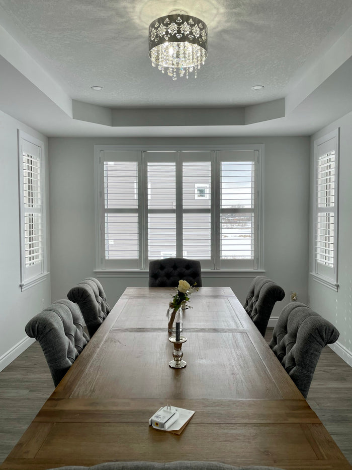Classic shutters in a formal dining space