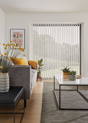 Livingroom Ochre Cotton Flower Vertical Blind