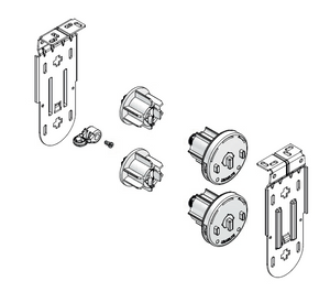 End set 40mm Slide-Lock double bracket sets including diverters
